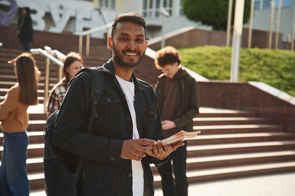 University student in New Zealand smiling
 