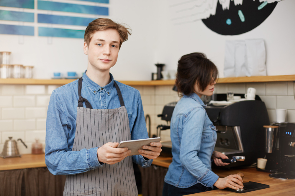 University Student working cafe wihle studying in australia