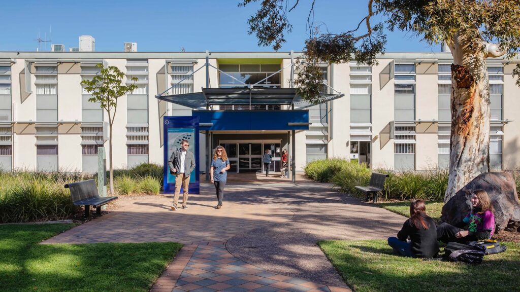 students walking in adelaide university whyalla campus