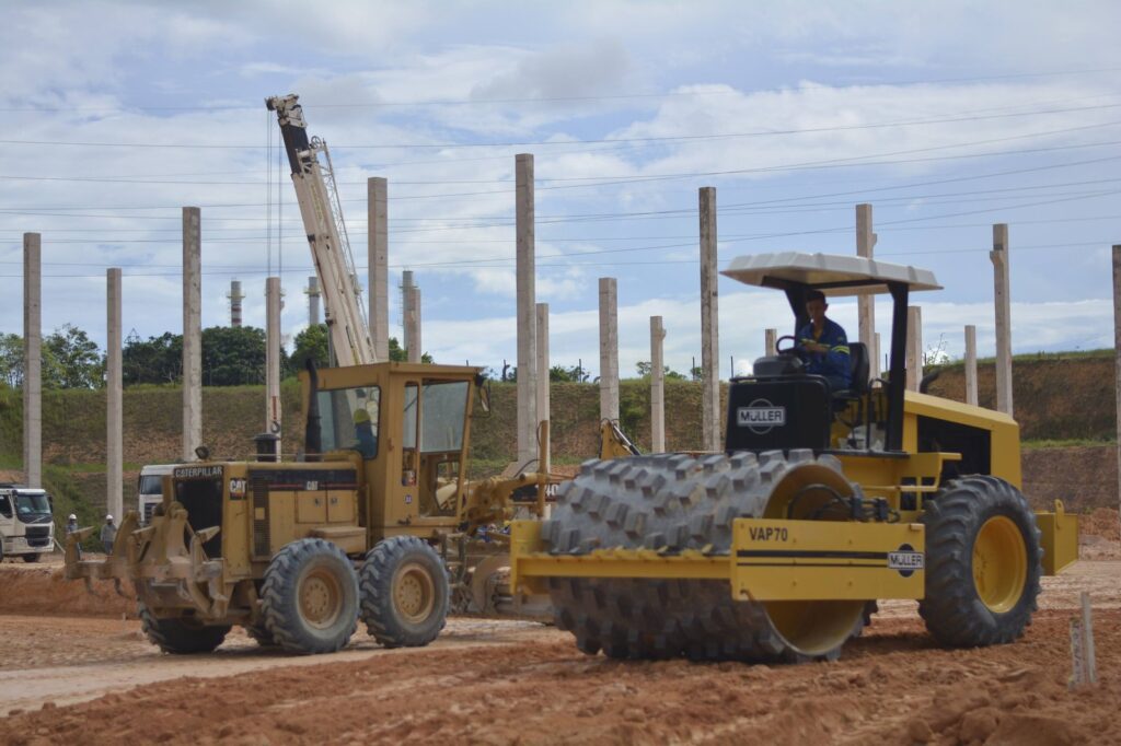 A civil engineering construction site