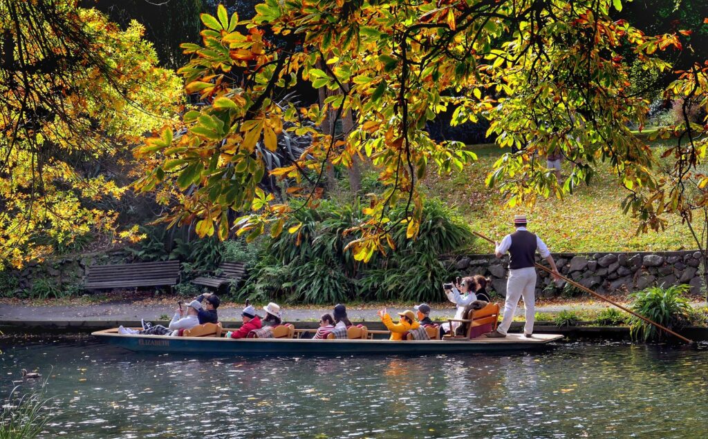 Punting on the Avon River in Christchurch
