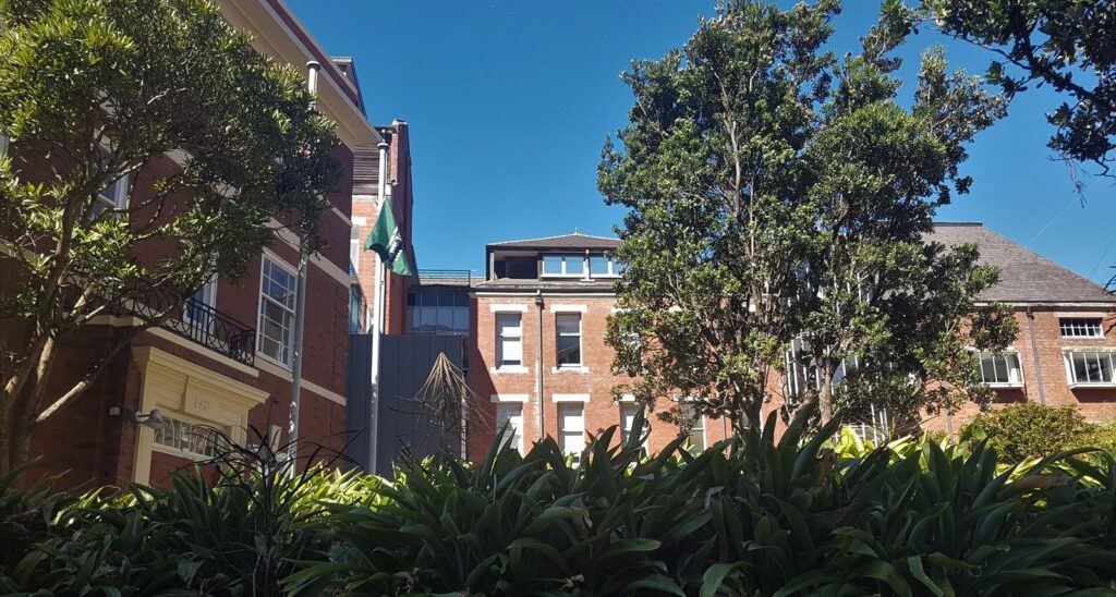 The historic Hunter Building at Victoria University of Wellington, where IB students send applications to study in New Zealand