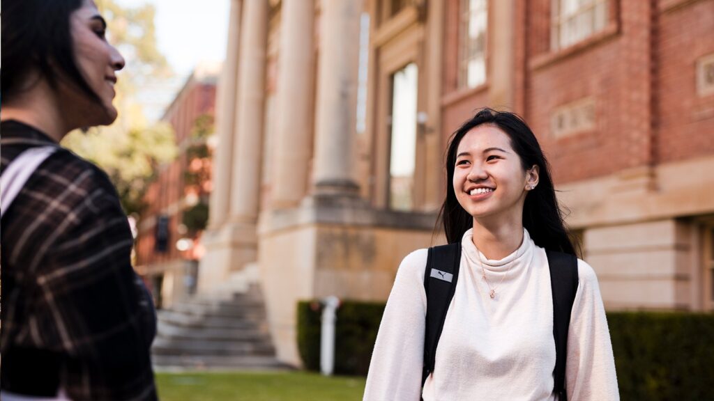 Students on an Adelaide University campus